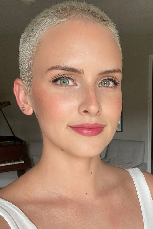 Platinum Blonde Buzz Cut With White Top Platinum Blonde Buzz Cut With White Top — Classy Buzz Cut