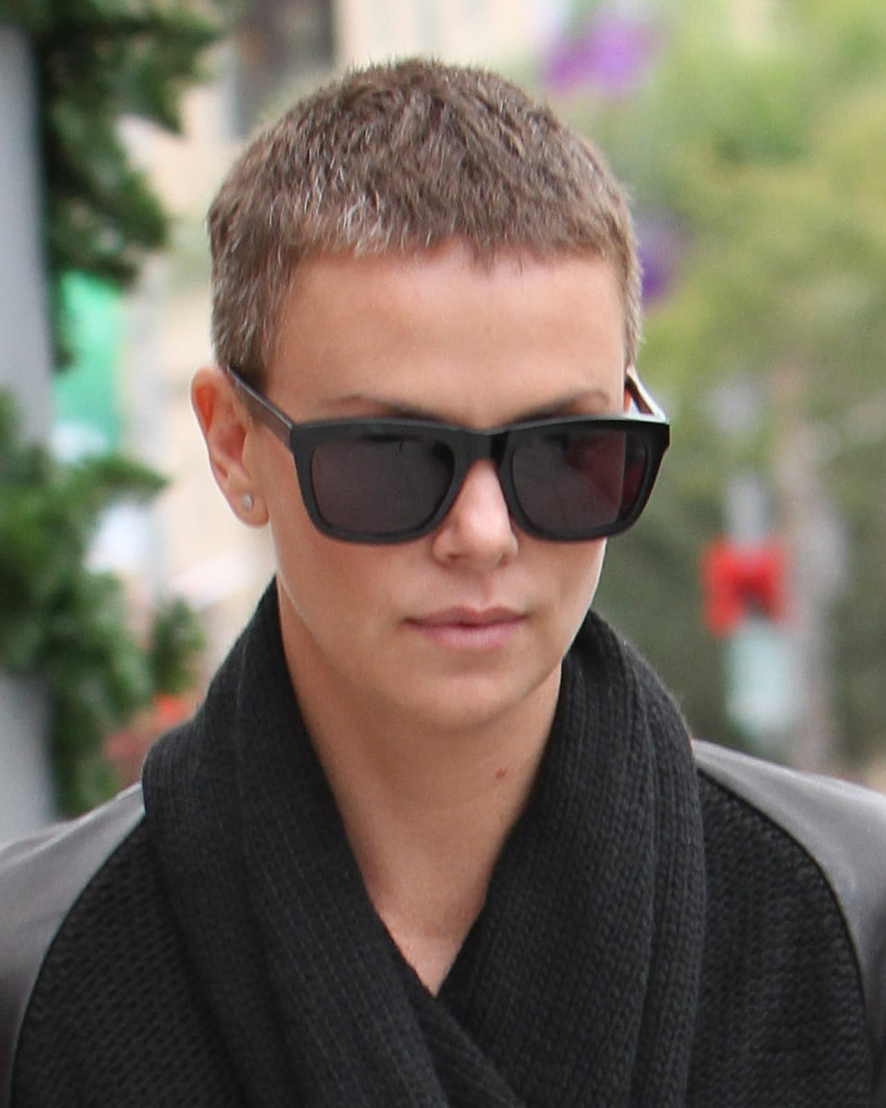 Brown Buzz Cut With Leather Jacket Brown Buzz Cut With Leather Jacket — Classy Buzz Cut