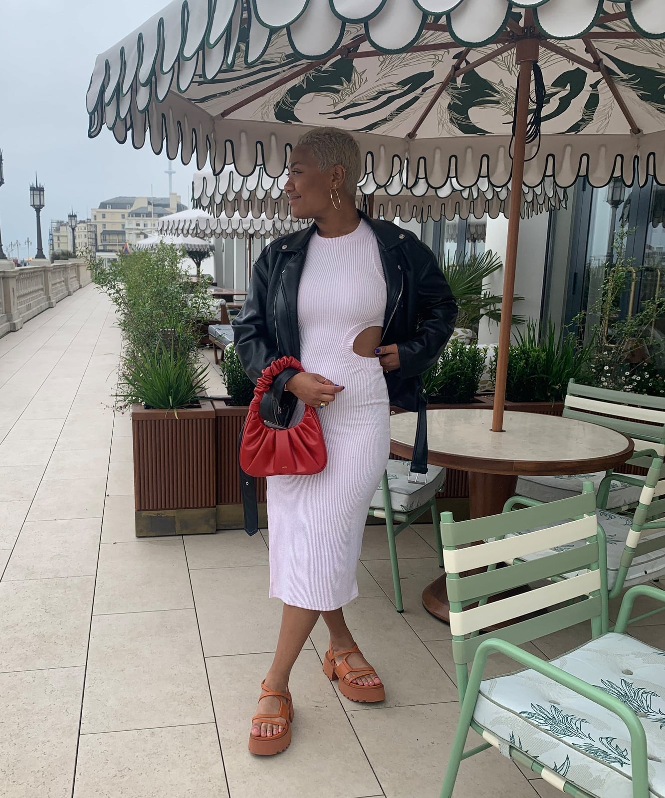 Buzz Cut With Cut-Out Dress And Jacket Buzz Cut With Cut-Out Dress And Jacket — Classy Buzz Cut