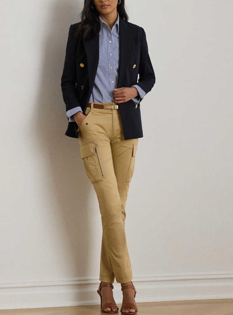 Khaki Cargo Pants And A Striped Shirt Ensemble Khaki Cargo Pants And A Striped Shirt Ensemble — Classy Cargo Pants Outfits