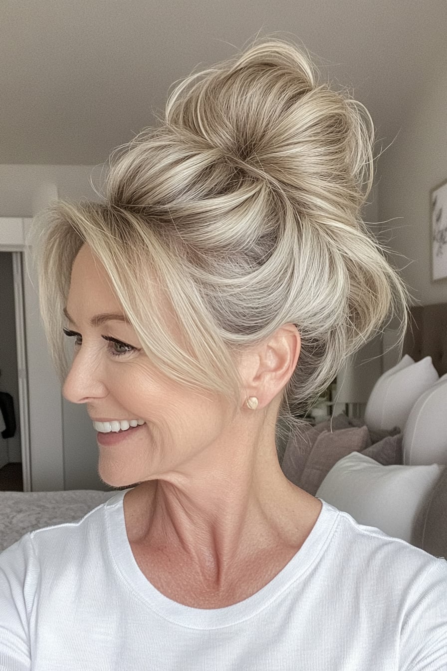 24 Stunning Updo Hairstyles for Women Over 50 – CreativeBooster