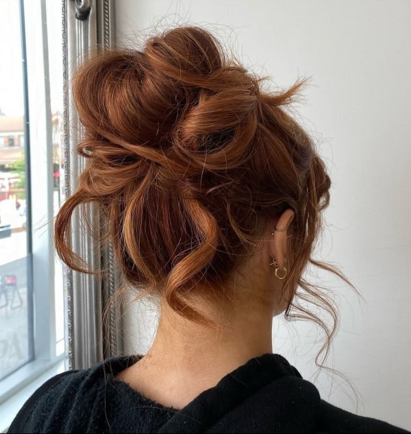 Fiery Red Messy Updo Fiery Red Messy Updo — Classy Casual Updo