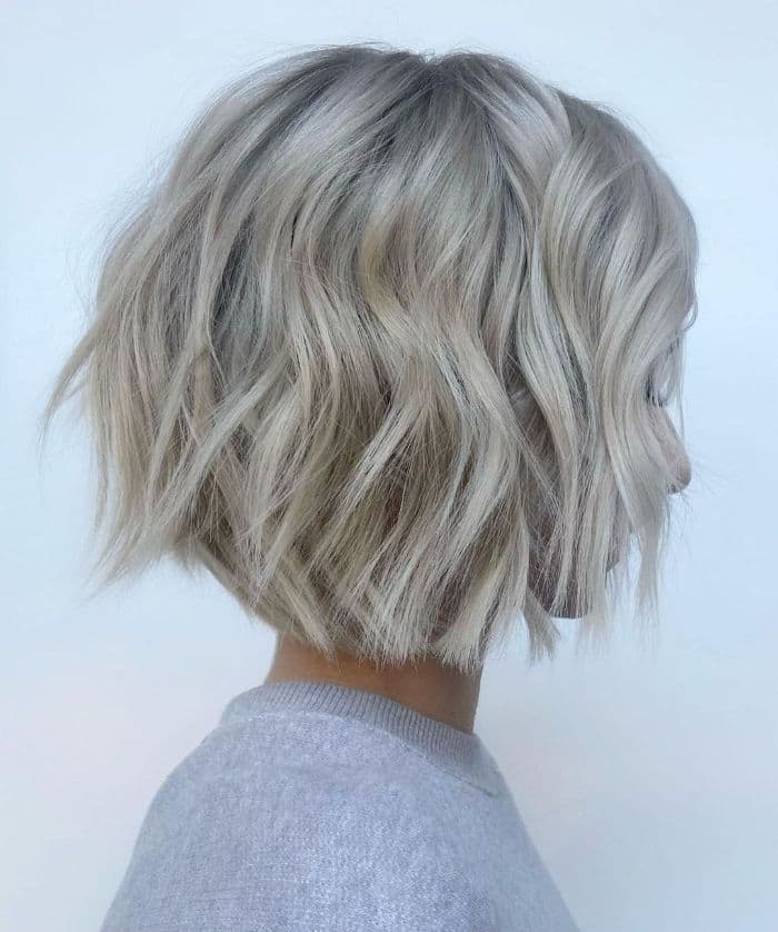 Chin Length Layered Ash Blonde Bob Chin Length Layered Ash Blonde Bob — Classy Choppy Bob Haircuts