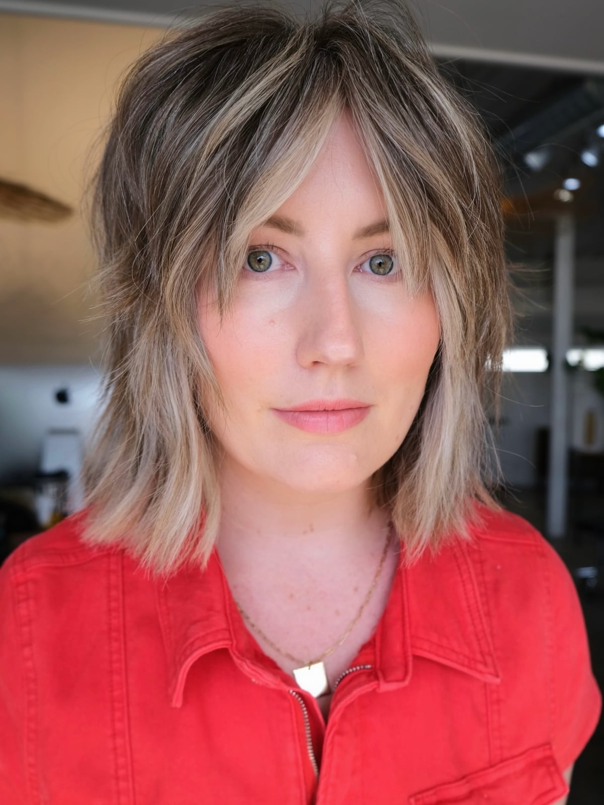 Dark Blonde Shoulder Shag With Face-Framing Bangs — Classy Choppy Layers