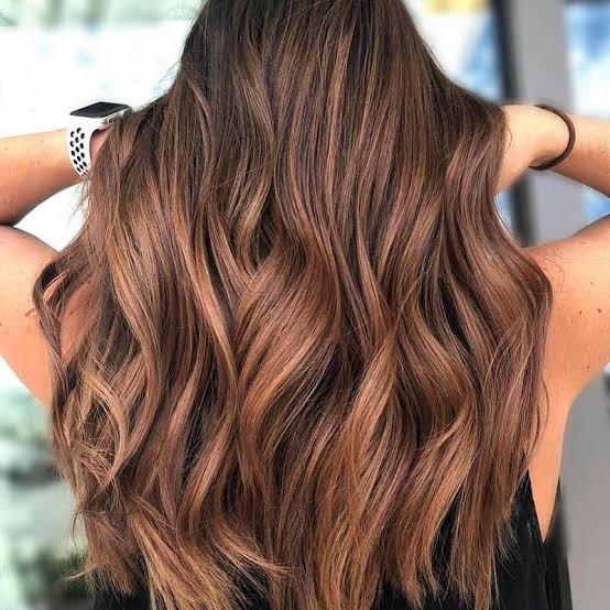 Mid-Back Cinnamon Balayage — Classy Cinnamon Hair