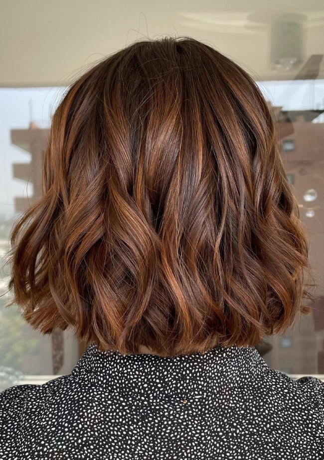 Textured Chin Bob Back View — Classy Cinnamon Hair