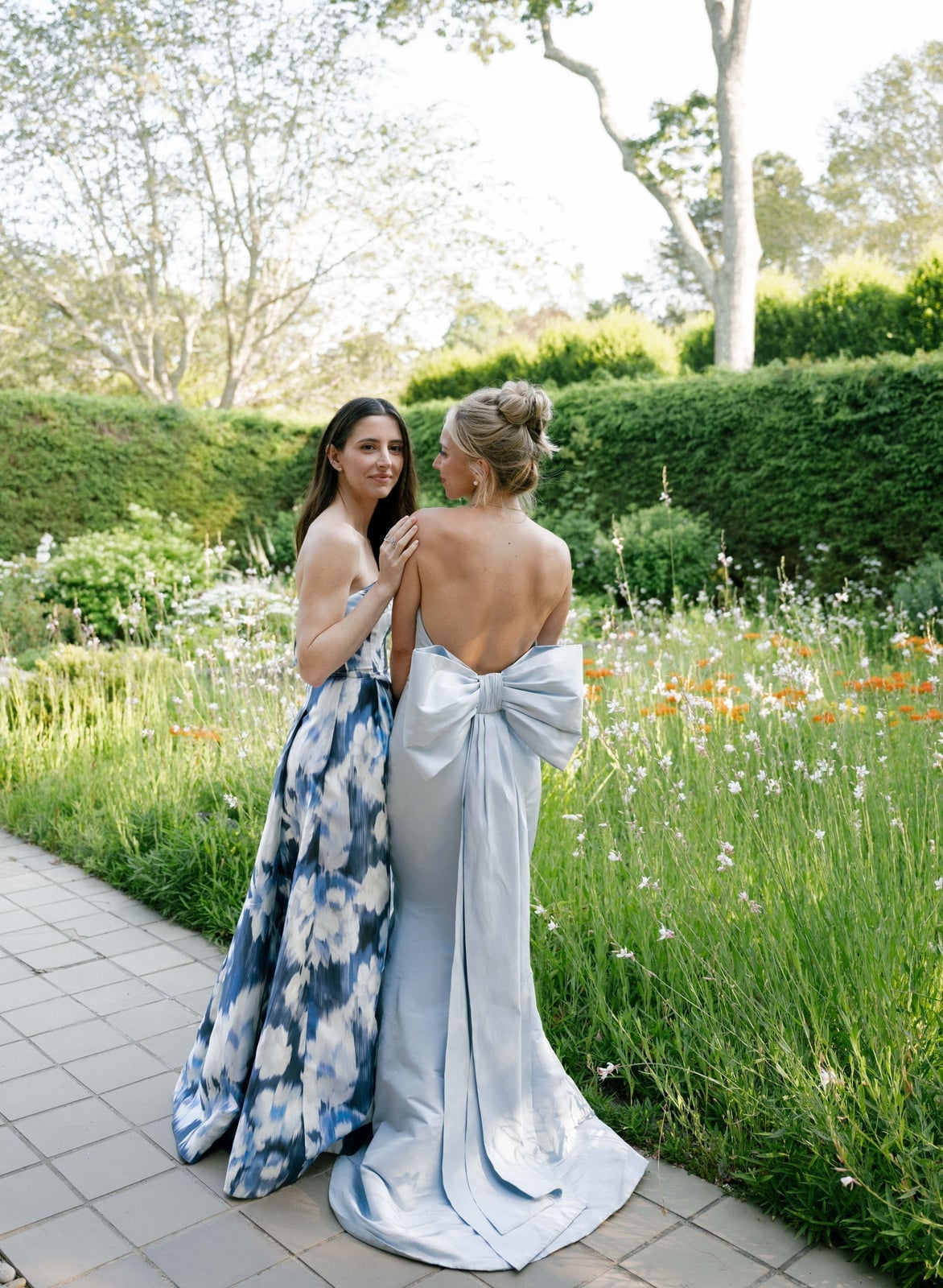 Light Blue Satin Strapless Gown with Oversized Back Bow Light Blue Satin Strapless Gown with Oversized Back Bow — Classy Cocktail Dresses Wedding