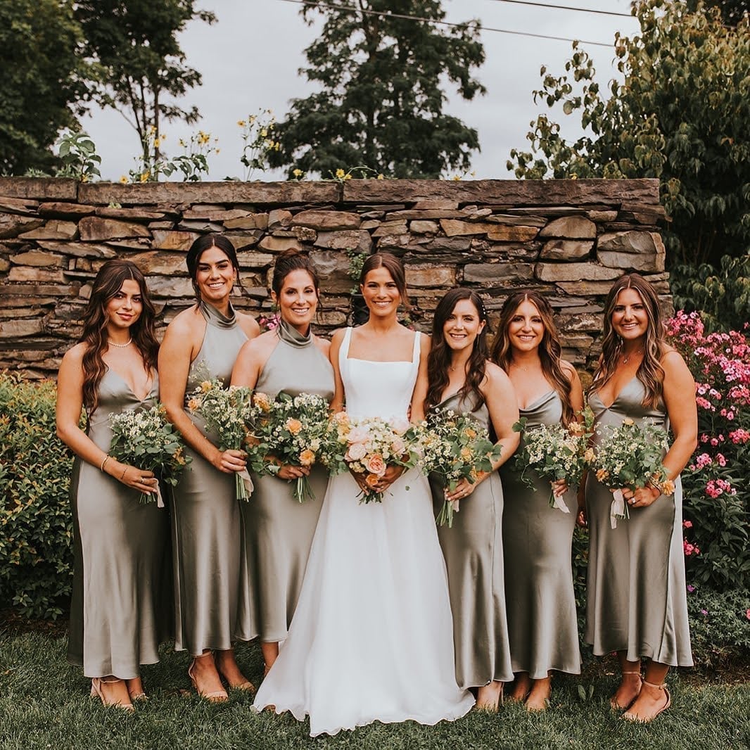 Sage Green Satin A-Line Bridesmaid Dresses Sage Green Satin A-Line Bridesmaid Dresses — Classy Cocktail Dresses Wedding