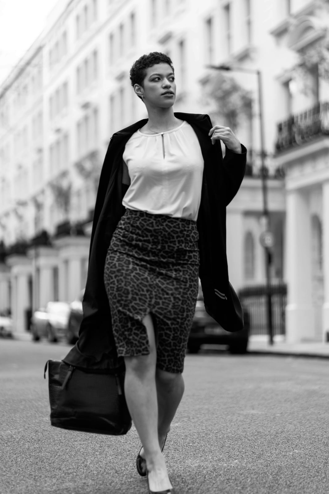 Leopard Print Pencil Skirt with Black Overcoat Leopard Print Pencil Skirt with Black Overcoat — Classy Color Analysis