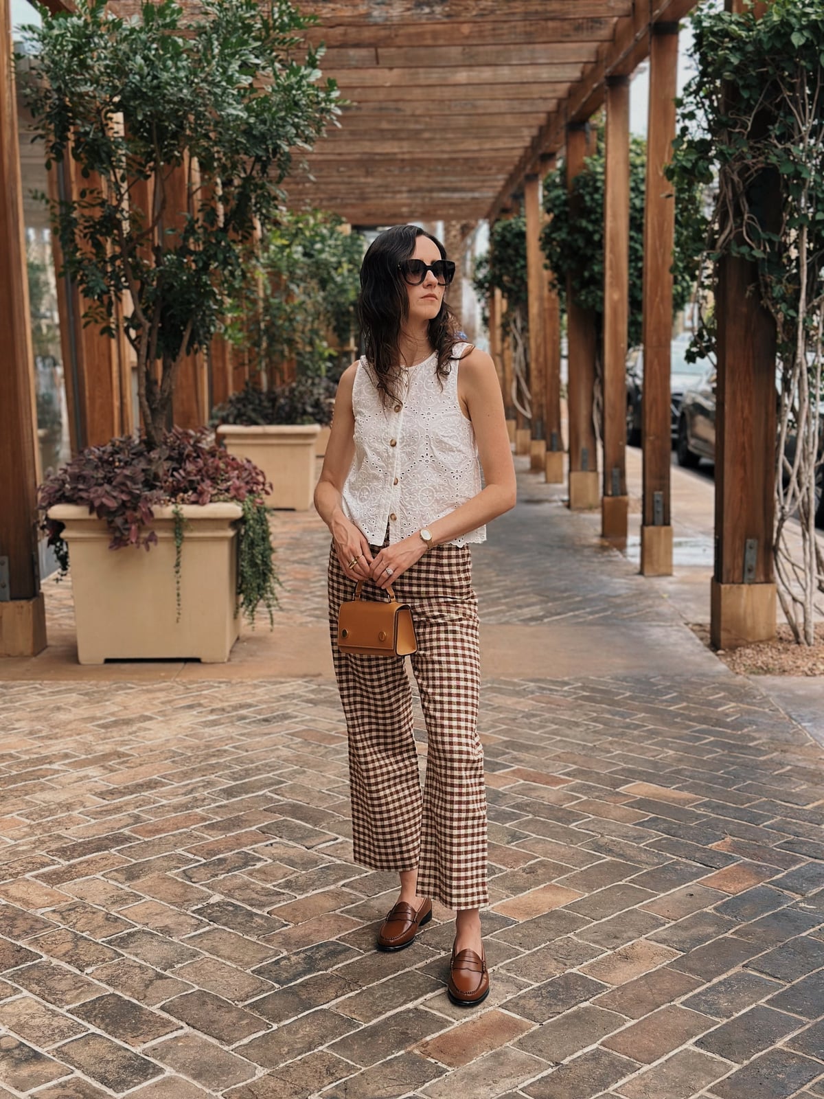 White Eyelet Top with Gingham Pants White Eyelet Top with Gingham Pants — Classy Color Analysis