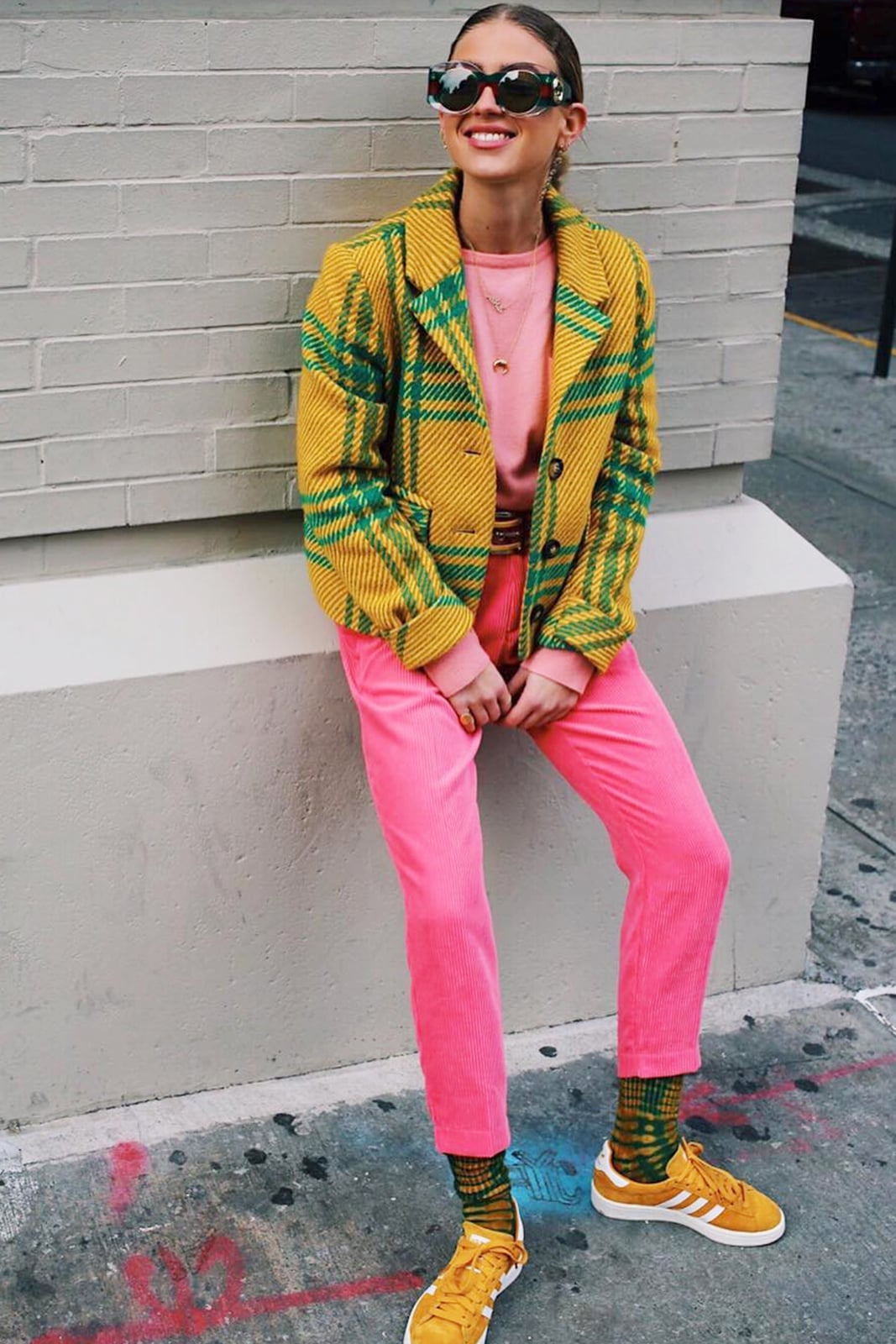 Pink Corduroy Pants with Plaid Jacket Pink Corduroy Pants with Plaid Jacket — Classy Color Analysis
