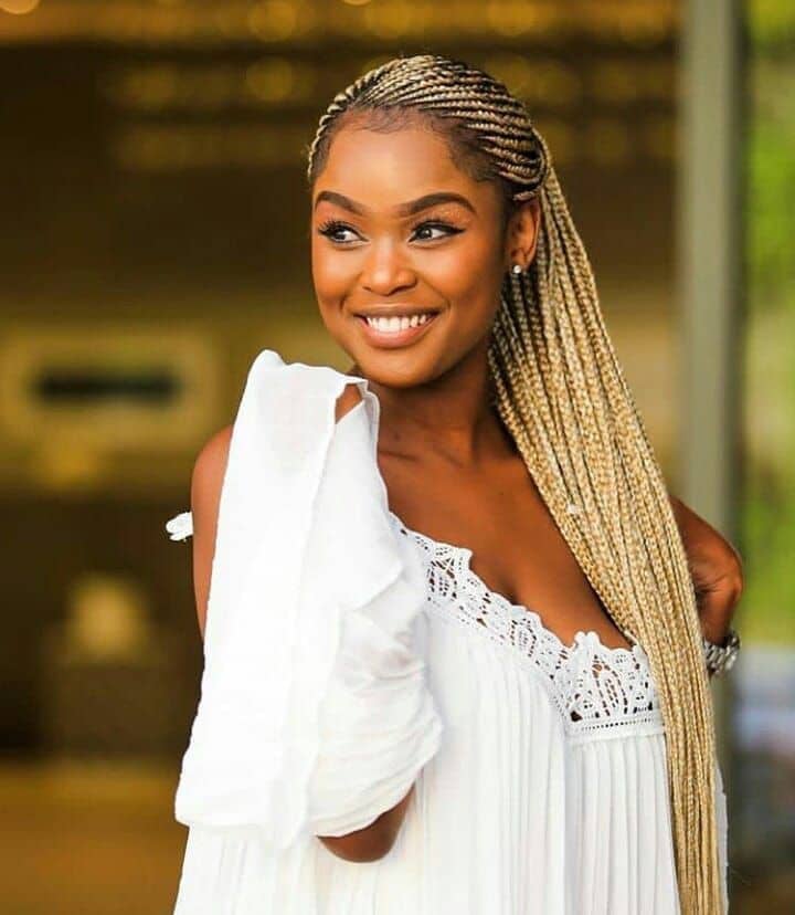 Mid-Back Platinum Blonde Micro Braids, Straight — Classy Color Braids