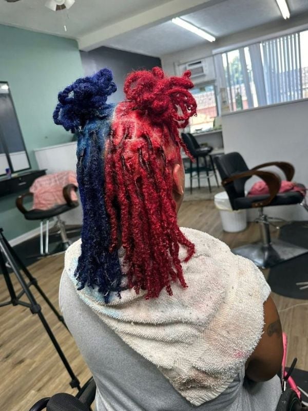 Shoulder Length Split Dye Locs Shoulder Length Split Dye Locs — Classy Color Locs