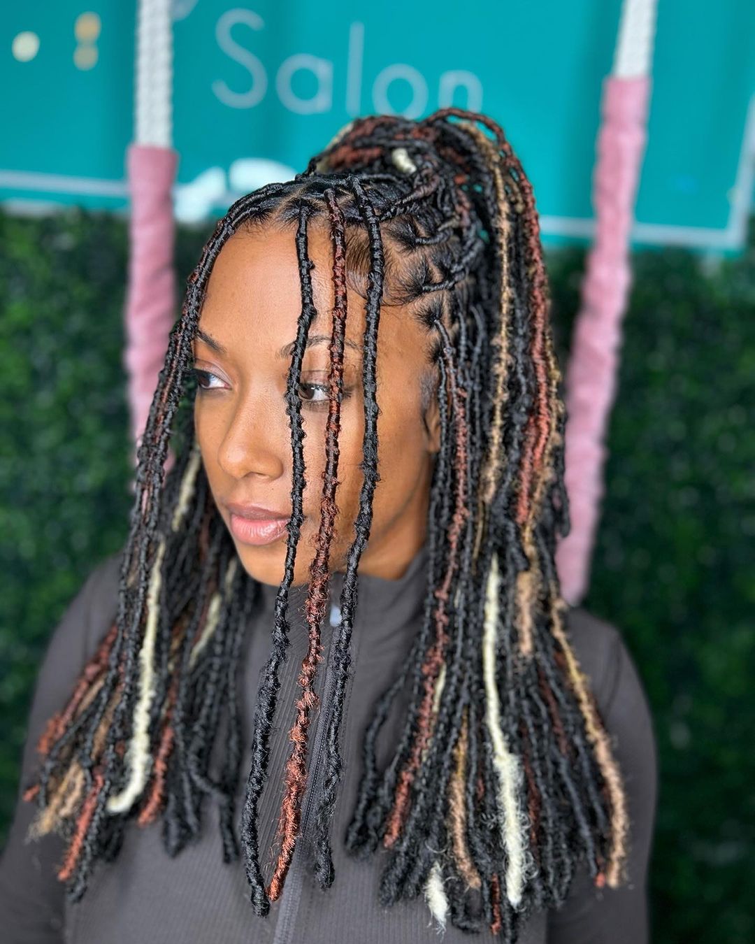 Long Soft Locs With Subtle Brown Highlights Long Soft Locs With Subtle Brown Highlights — Classy Color Locs