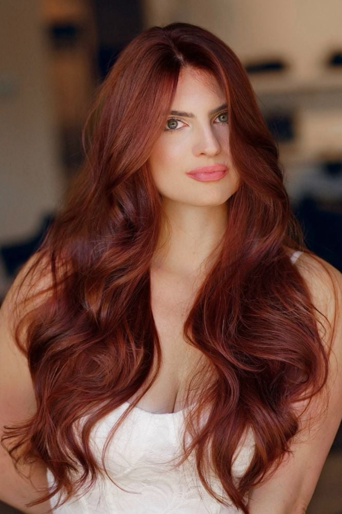 Mid-Back Rich Copper With Face-Framing Pieces — Classy Copper Hair Color