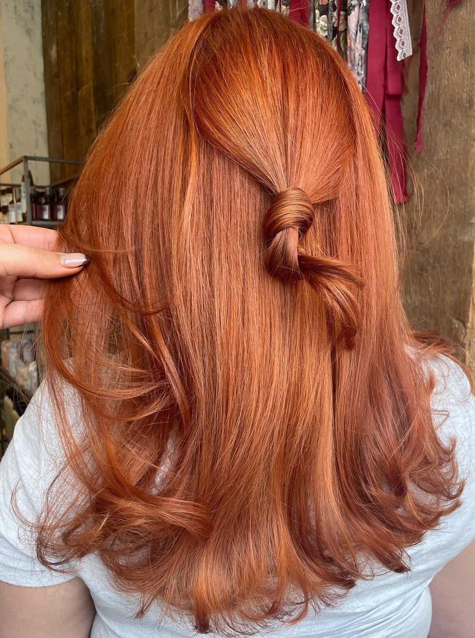 Shoulder Length Rich Copper Waves — Classy Copper Hair Color
