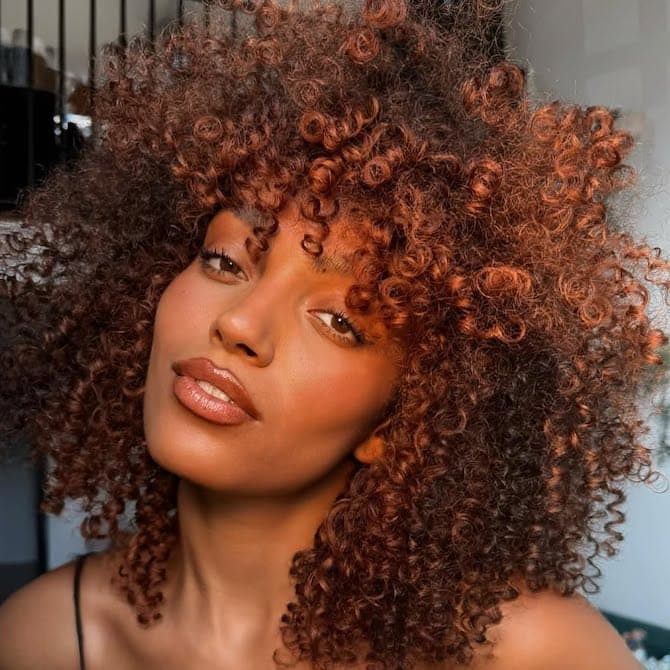 Shoulder Length Defined Curls in Rich Copper Shoulder Length Defined Curls in Rich Copper — Classy Copper Hair on Black Women