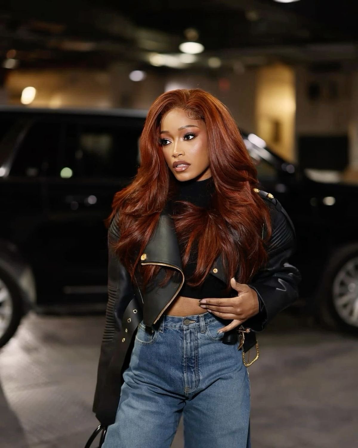 Deep Copper Mid-Back Layers Deep Copper Mid-Back Layers — Classy Copper Hair on Black Women
