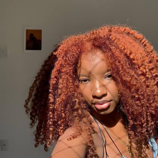 Vibrant Copper Mid-Back Curls Vibrant Copper Mid-Back Curls — Classy Copper Hair on Black Women