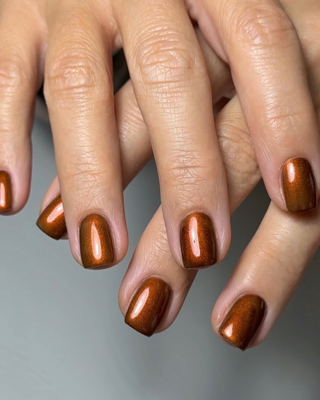 Short Square Opaque Metallic Copper Short Square Opaque Metallic Copper — Classy Copper Nails