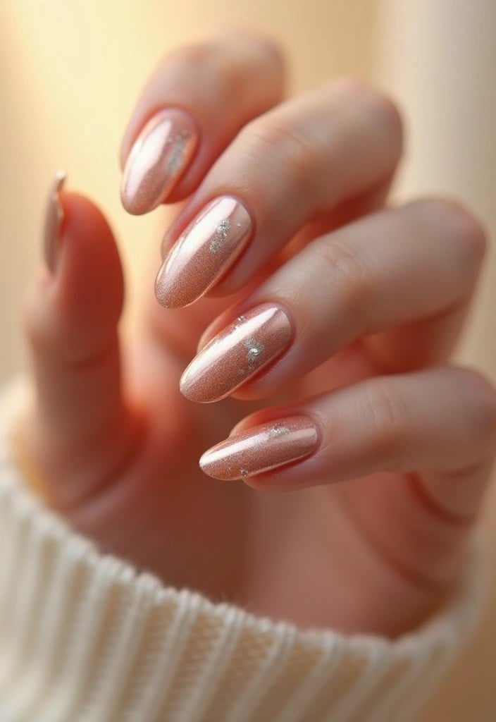 Medium Almond Brown Base Copper French Tips Medium Almond Brown Base Copper French Tips — Classy Copper Nails