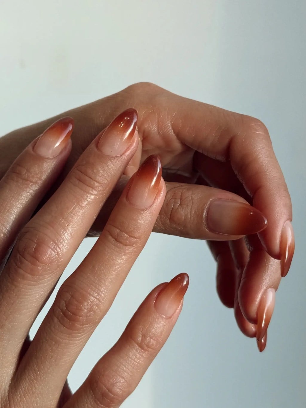 Long Almond Brown Nude Ombre Gloss Long Almond Brown Nude Ombre Gloss — Classy Copper Nails
