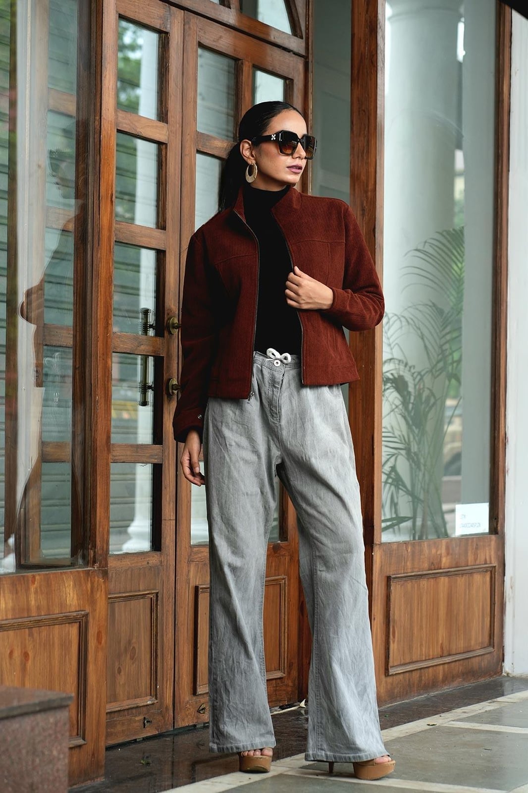 Rust Corduroy Jacket Cropped Silhouette Rust Corduroy Jacket Cropped Silhouette — Classy Corduroy Jacket Outfits