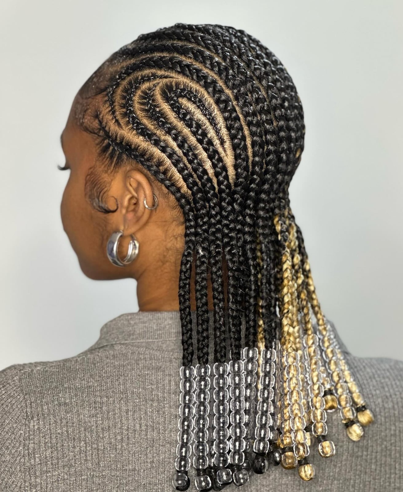 Black and Blonde Cornrows With Beads Black and Blonde Cornrows With Beads — Classy Cornrows Hairstyles