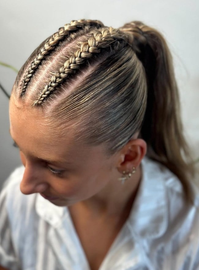 Blonde Cornrows Into Long Ponytail Blonde Cornrows Into Long Ponytail — Classy Cornrows Hairstyles