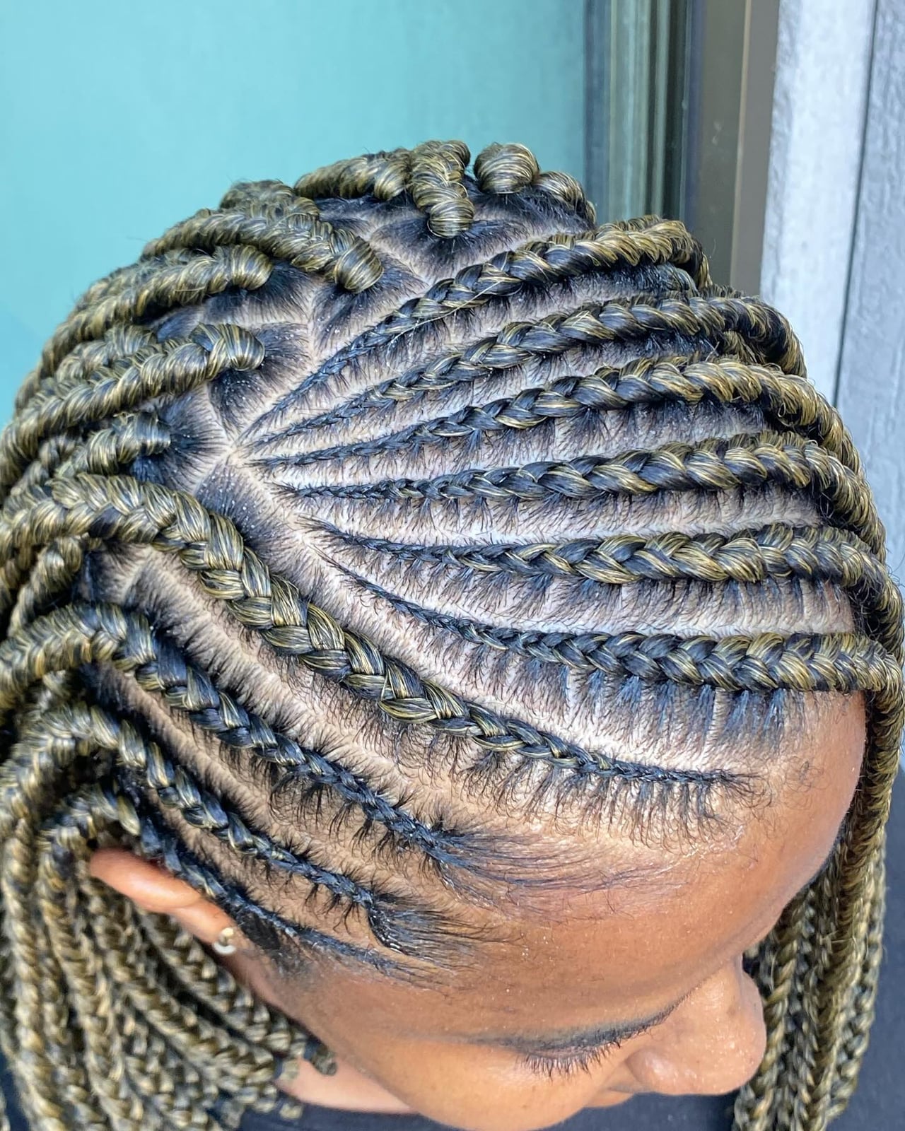 Radiating Cornrows With Blonde Highlights Radiating Cornrows With Blonde Highlights — Classy Cornrows Hairstyles