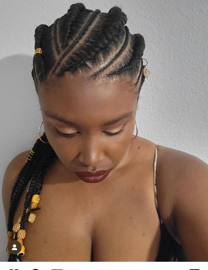 Shoulder Length Cornrows With Wooden Beads Shoulder Length Cornrows With Wooden Beads — Classy Cornrows Hairstyles