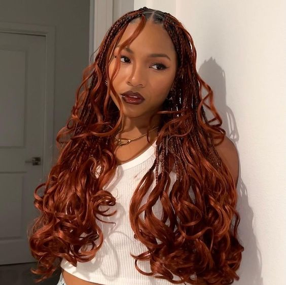 Copper Box Braids With Darker Roots Copper Box Braids With Darker Roots — Classy Curls Braids