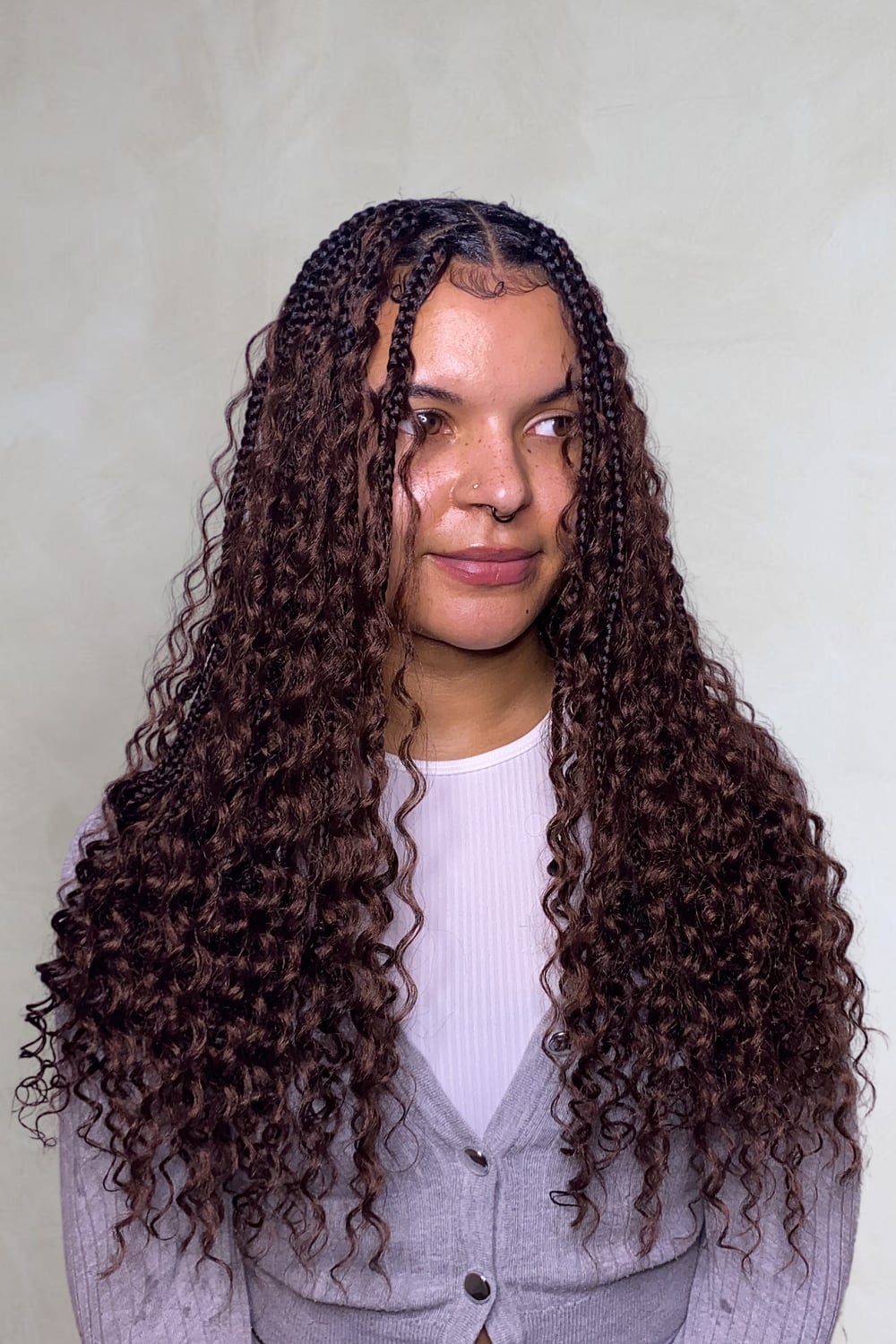Dark Brown Braids With Auburn Curly Extensions Dark Brown Braids With Auburn Curly Extensions — Classy Curls Braids