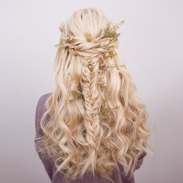 Blonde Fishtail Braid With Loose Waves Blonde Fishtail Braid With Loose Waves — Classy Curls Braids