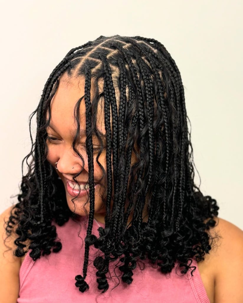 Collarbone Box Braids With Geometric Parting Collarbone Box Braids With Geometric Parting — Classy Curls Braids