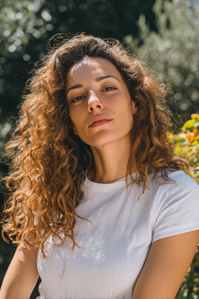 Collarbone Layers With Balayage Highlights Collarbone Layers With Balayage Highlights — Classy Curly Hair Layers