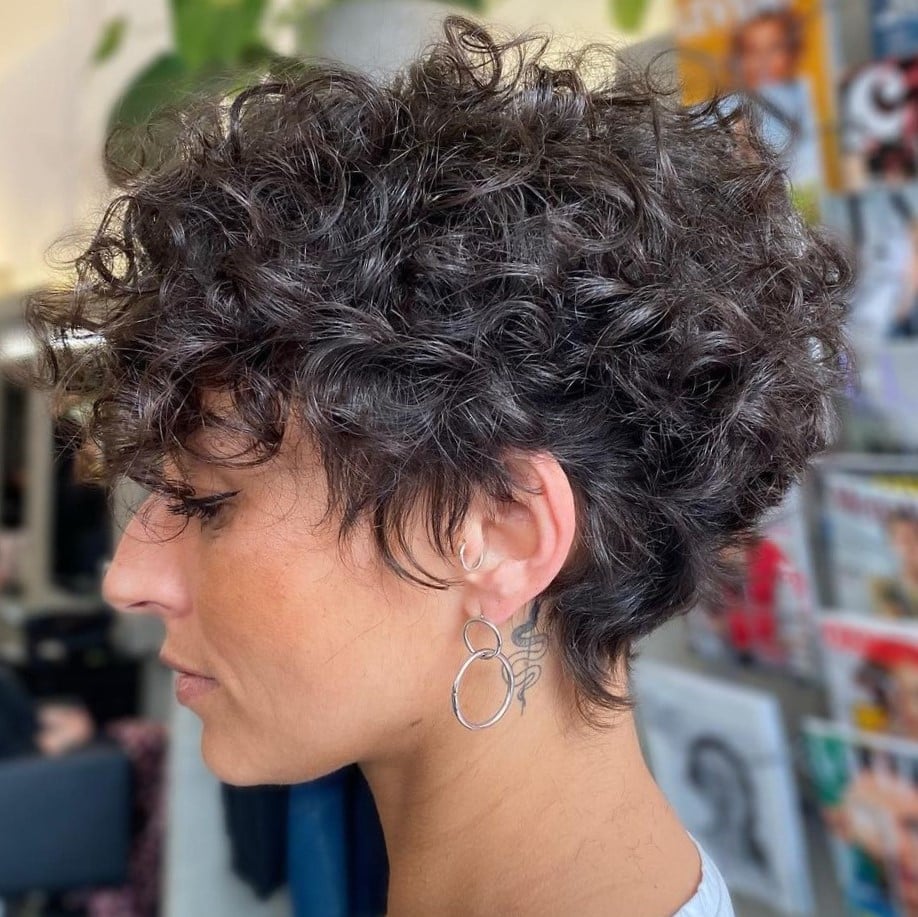 Short Shag With Wispy Side Bangs Short Shag With Wispy Side Bangs — Classy Curly Haircuts