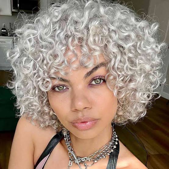 Ash Blonde With Silver Streaks Ash Blonde With Silver Streaks — Classy Curly Highlights
