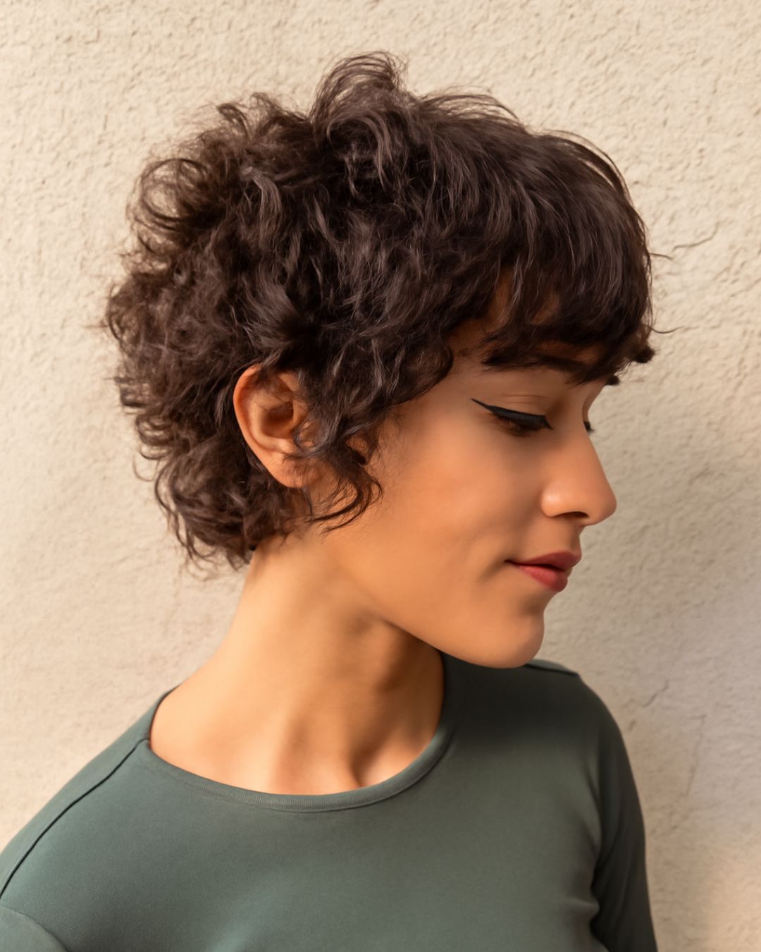 Side View Dense Curly Pixie — Classy Curly Pixies