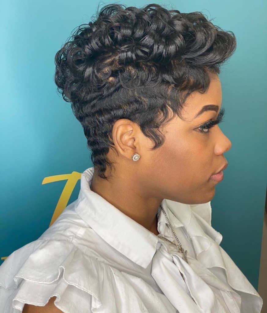Black Pixie With Defined Curls — Classy Curly Pixies