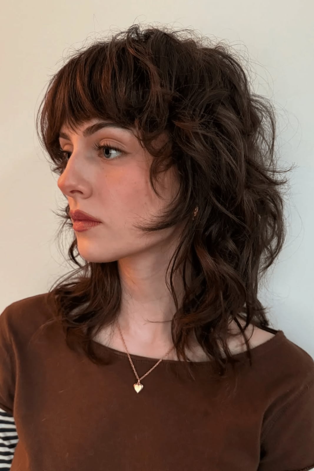 Collarbone Wavy Shag With Soft Blowout Collarbone Wavy Shag With Soft Blowout — Classy Curly Shag Haircut