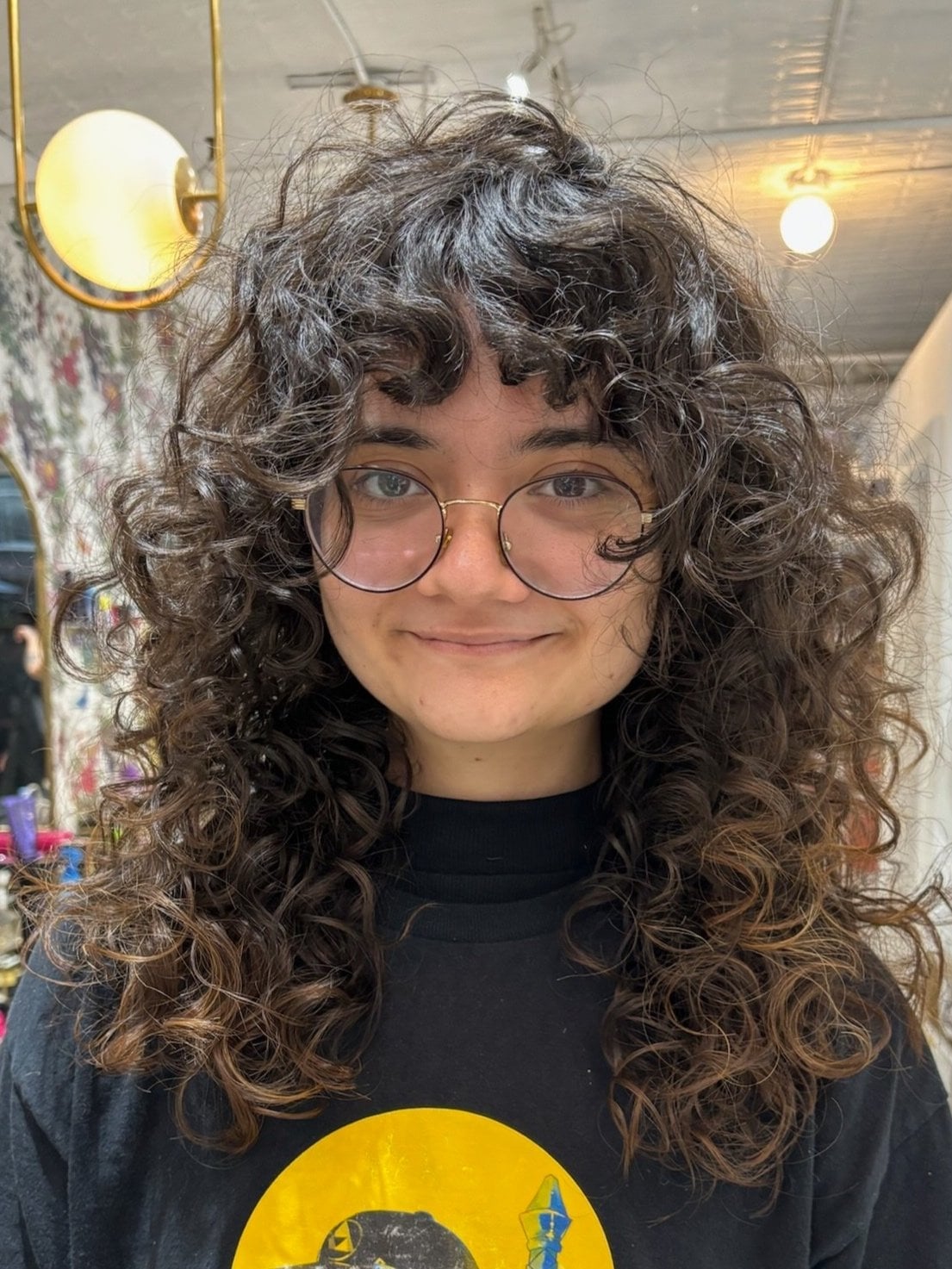 Shoulder Length Dark Brown Wolf Cut With Wispy Bangs Shoulder Length Dark Brown Wolf Cut With Wispy Bangs — Classy Curly Wolf Cut