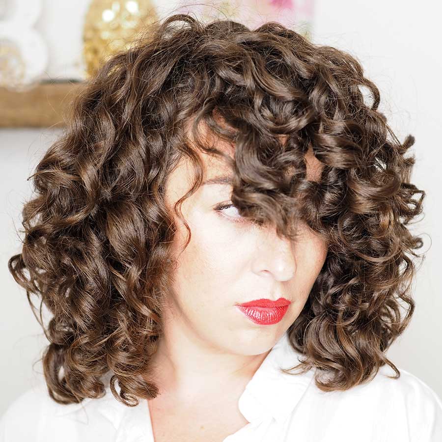 Chin Length Dark Brown Curly Wolf Cut, Side Chin Length Dark Brown Curly Wolf Cut, Side — Classy Curly Wolf Cut