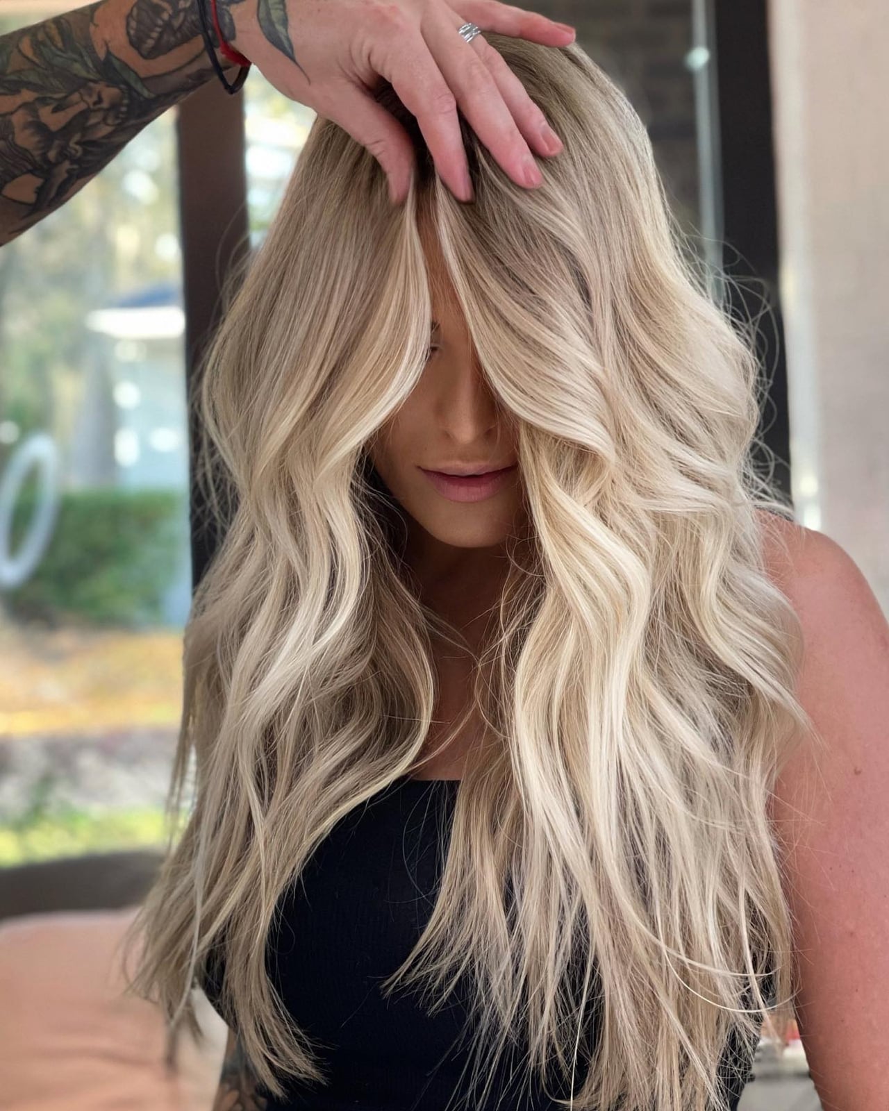 Ash Blonde Waves With Long Curtain Bangs Ash Blonde Waves With Long Curtain Bangs — Classy Curtain Bangs Long Hair