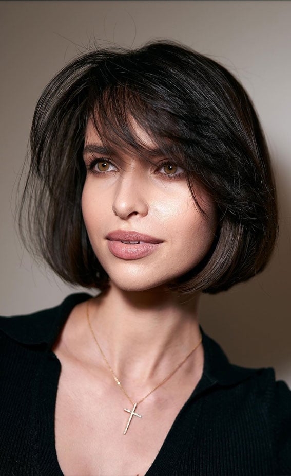 Textured Bob With Side-Swept Bangs Textured Bob With Side-Swept Bangs — Classy Cut Bob