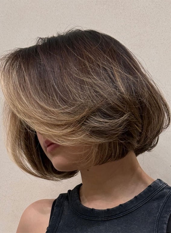Dark Brown Bob Blonde Balayage Dark Brown Bob Blonde Balayage — Classy Cut Bob