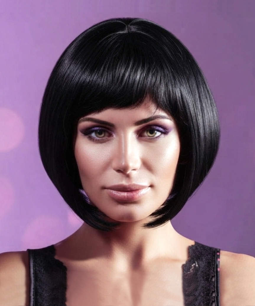 Sleek Angled Dark Brown Bob Sleek Angled Dark Brown Bob — Classy Cut Bob