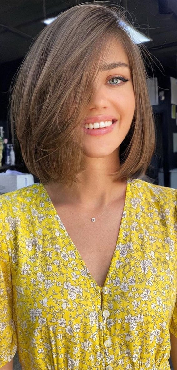 Chic Sleek Rich Brown Bob Chic Sleek Rich Brown Bob — Classy Cut Bob