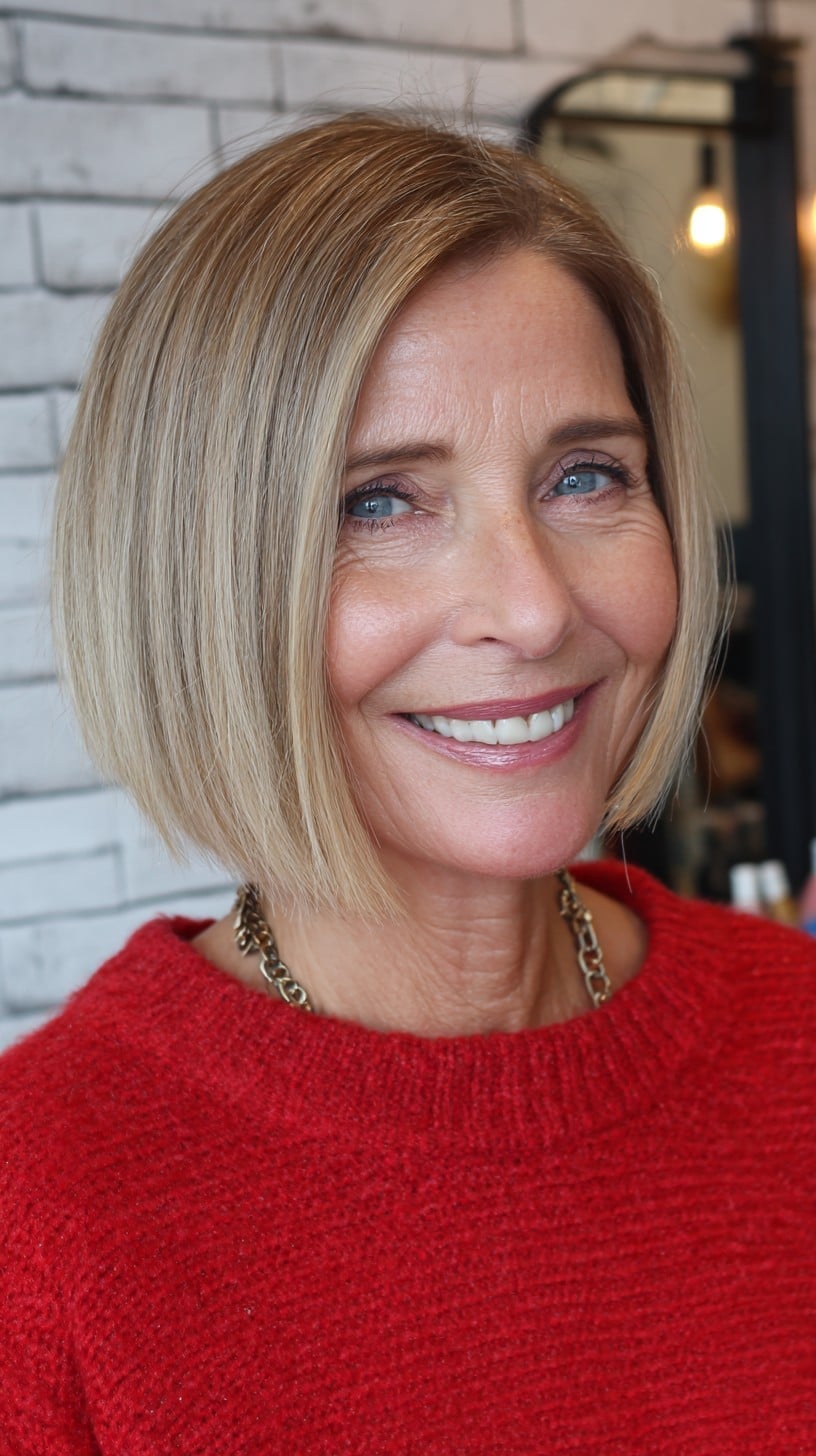 Sharp Line Light Blonde Bob Sharp Line Light Blonde Bob — Classy Cut Bob