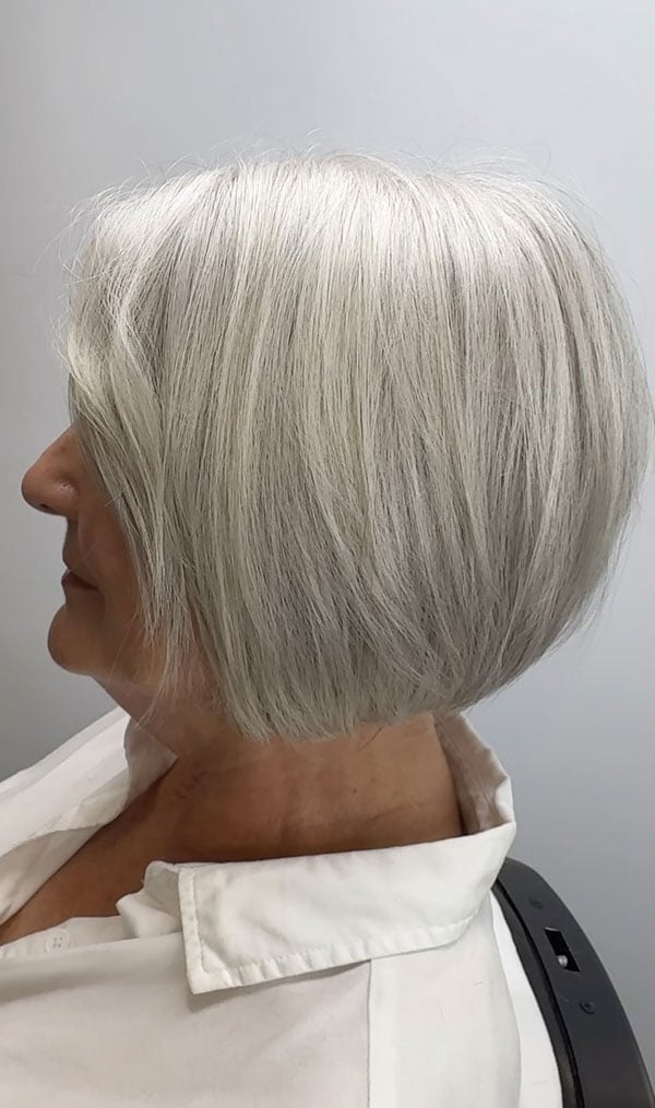 Short Rounded Bob Silver Shade Short Rounded Bob Silver Shade — Classy Cut Bob